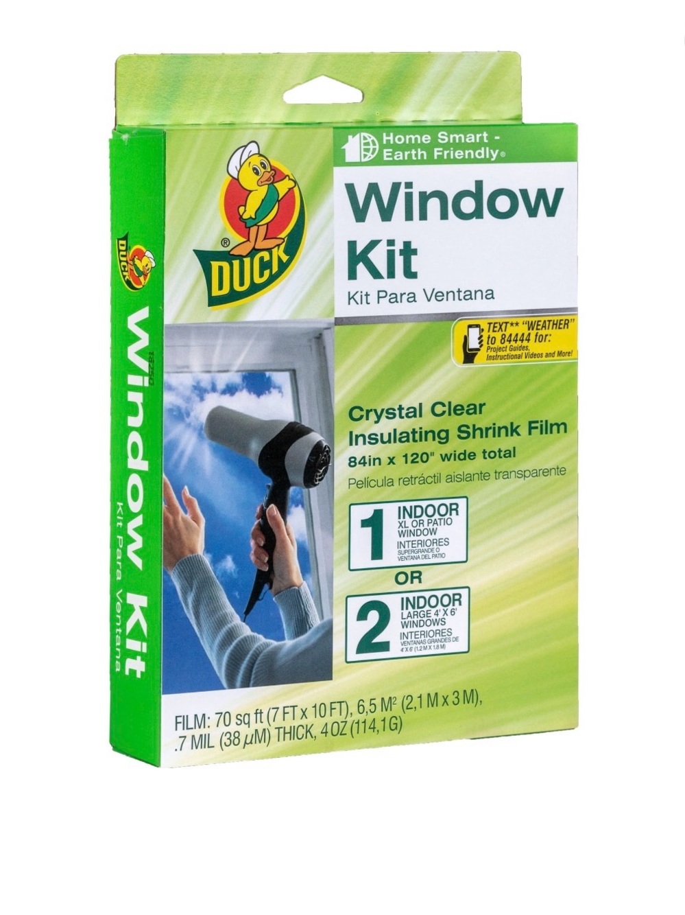 Duck shrink film window insulation kit indoor 84” x 120”